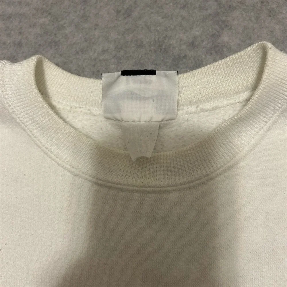 Vintage Lee ECU‎ Crewneck Sweatshirt Ivory Size L Graphic Print